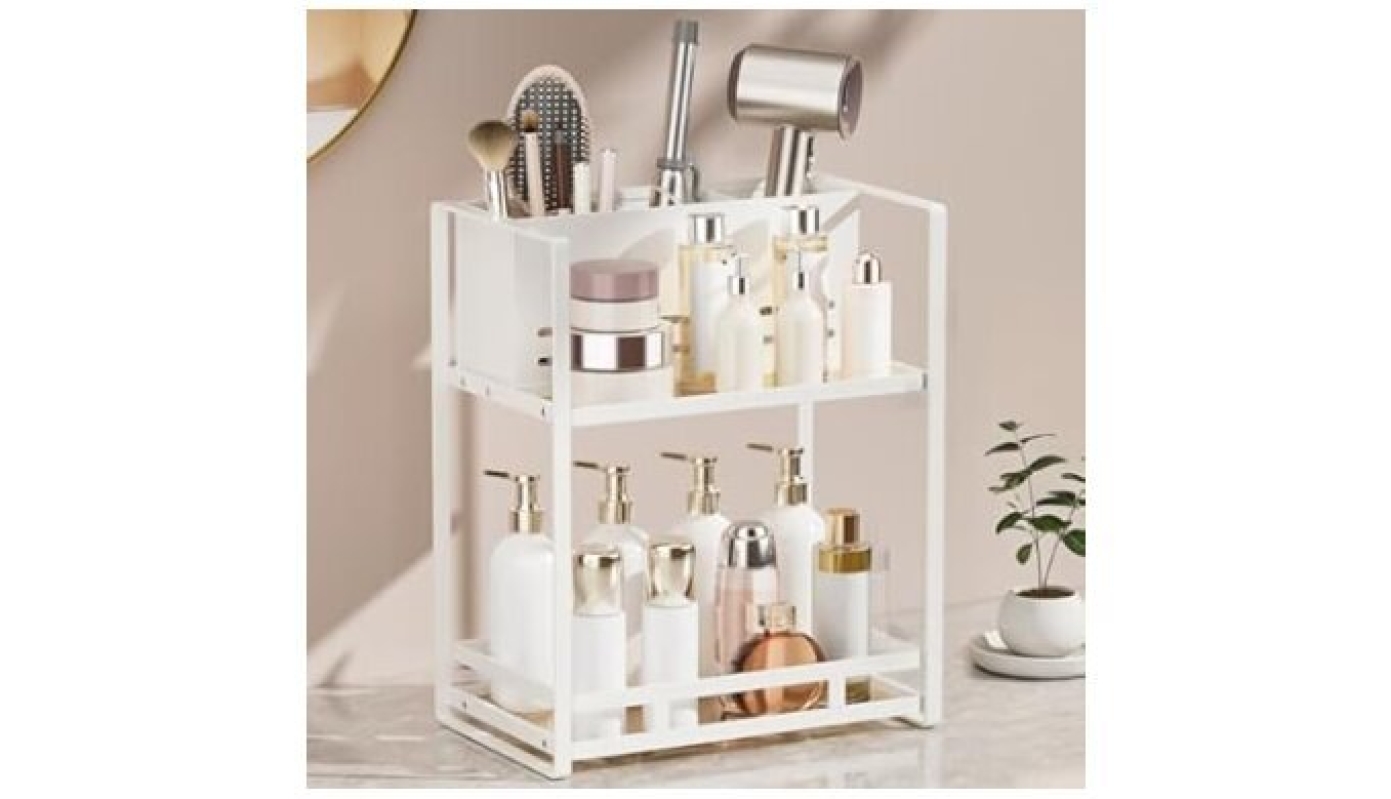 2-Tier Bathroom Counter Organizer for Efficient Storage