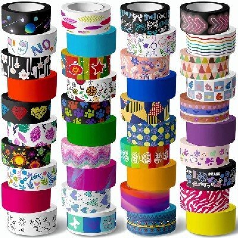 Multicolor Creative Washi Tape Set - 40 Rolls
