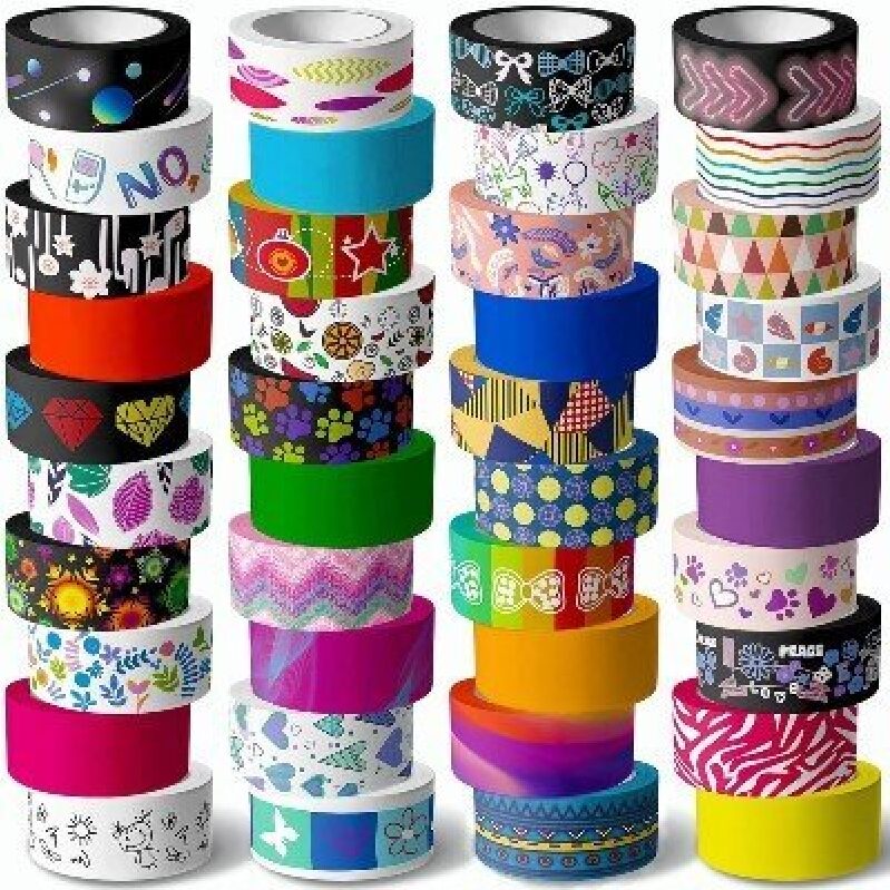 Multicolor Creative Washi Tape Set - 40 Rolls