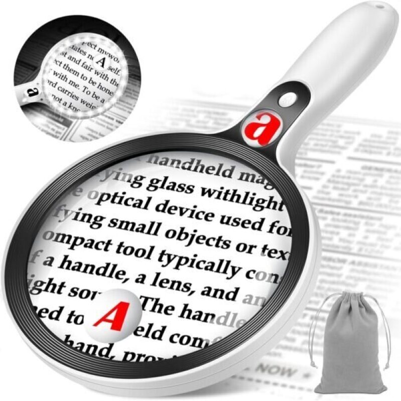 Handheld Magnifier with 36 LED Lights - Perfect for Reading Small Prints