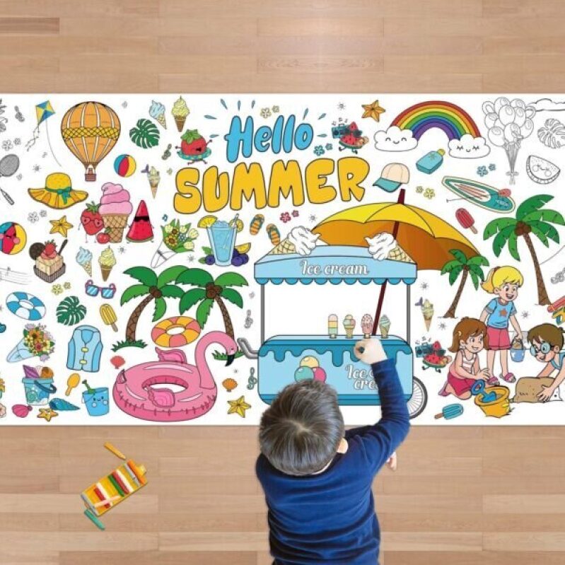 Summer Giant Coloring Poster - 30 x 72 Inches Jumbo Paper Banner