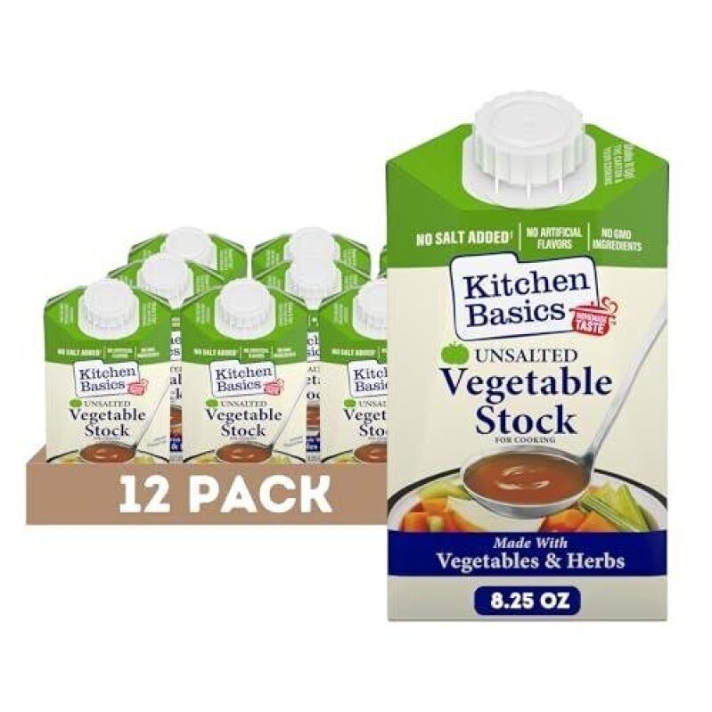 Unsalted Vegetable Stock - 8.25 oz, 12 Pack, 58% OFF