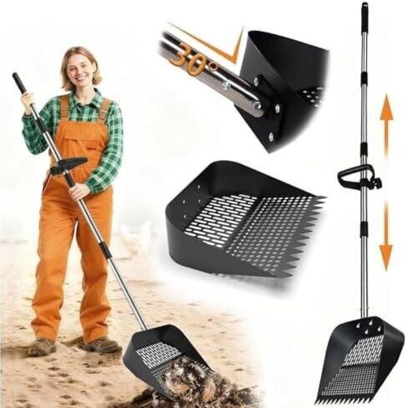 Adjustable Chicken Manure Scoop Rake - 50% Discount