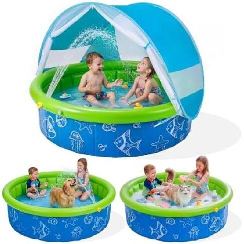 Foldable Children's Water Pool with Canopy - 66% Discount