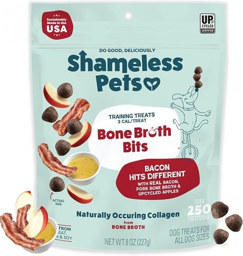 Shameless Pets Bone Broth Dog Training Treats - Healthy, Low-Calorie Chews for Dogs
