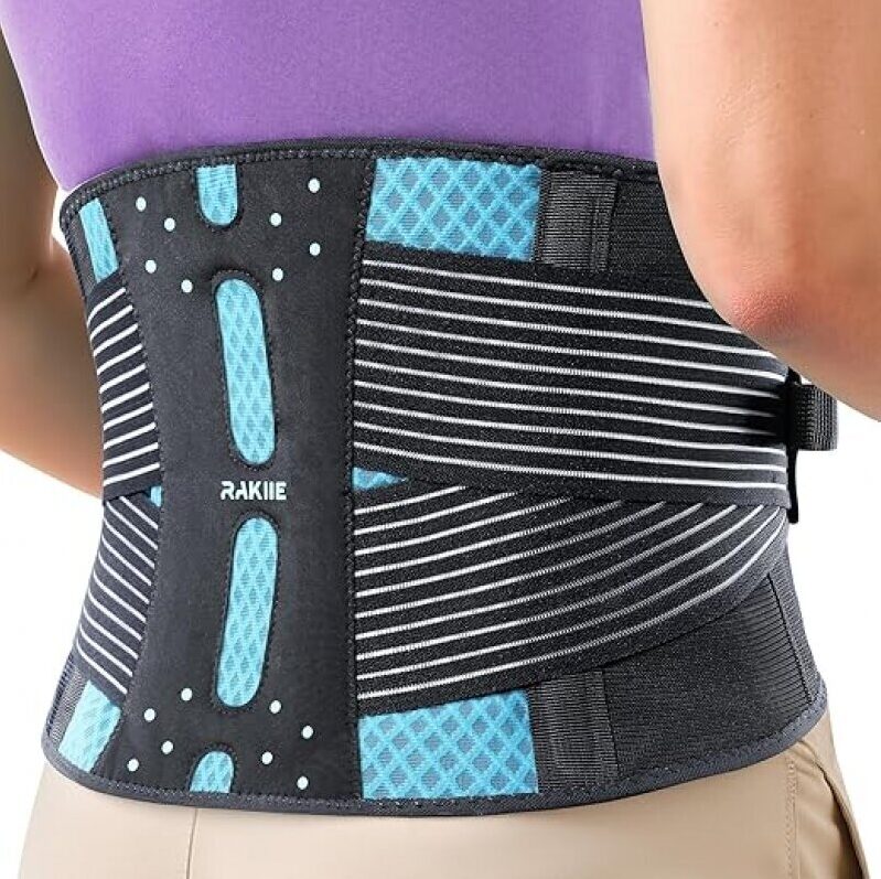 Rakiie Slim Back Brace for Lower Back Pain Relief