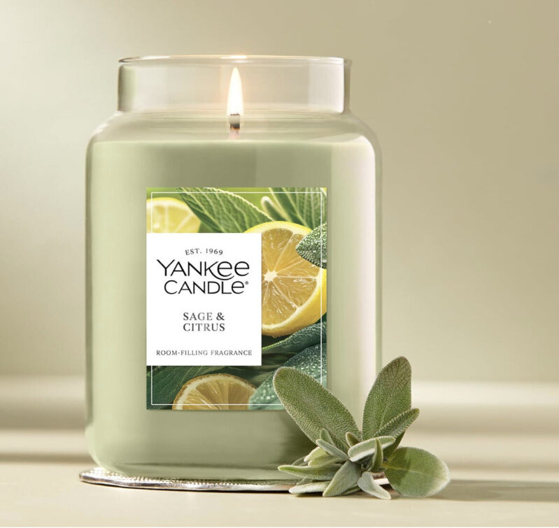 Yankee Candle Sage & Citrus Candle - Refreshing Home Fragrance