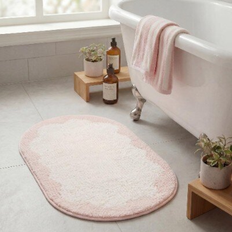Pink Oval Bathroom Rug - 16