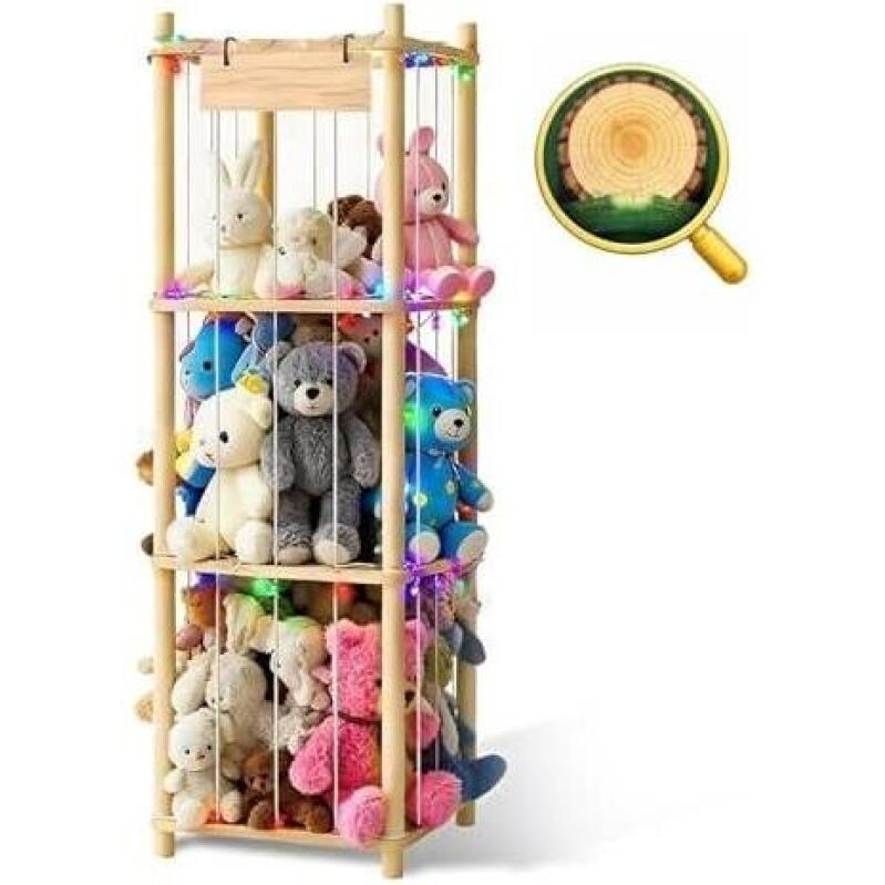 Affordable Wooden Toy Storage with Elastic Bands - 50% Discount