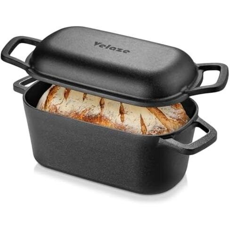 50% OFF Velaze Cast Iron Bread Pan - Perfect for Baking