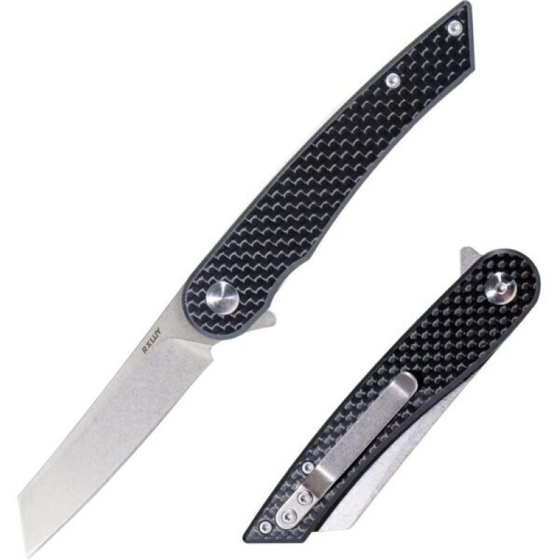 RXLUY Folding Pocket Knife - Black Carbon Fiber Handle, 50% Off