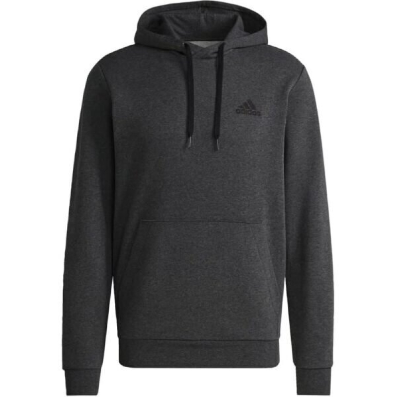 Men's Essential Fleece Hoodie - Deep Heather Gray/Black, Size Small - 52% Off