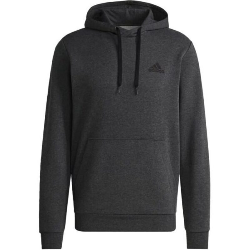 Men's Essential Fleece Hoodie - Deep Heather Gray/Black, Size Small - 52% Off