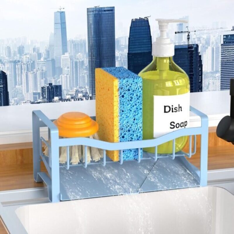 Stainless Steel Kitchen Sink Tray Organizer with Auto Drain - Save Space