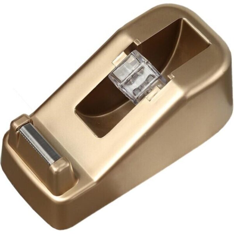 Premium Desk Tape Dispenser - Sleek Gold Finish, Heavy Duty