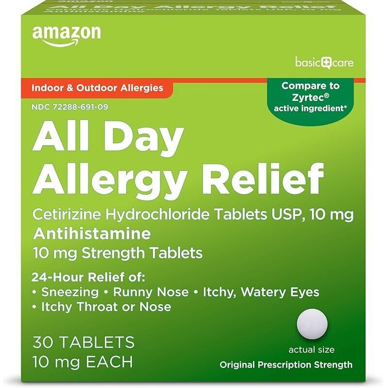 Amazon Basic Care All Day Allergy Relief Tablets - 30ct