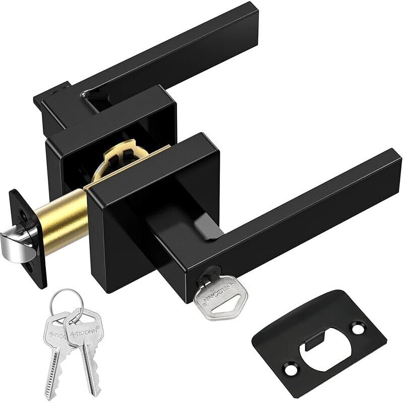 TICONN Heavy Duty Reversible Square Door Handle - Premium Zinc Alloy