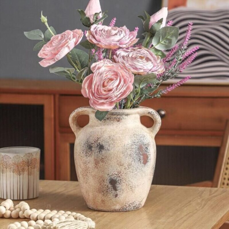 Rustic Farmhouse Vase with Handles - 50% Off