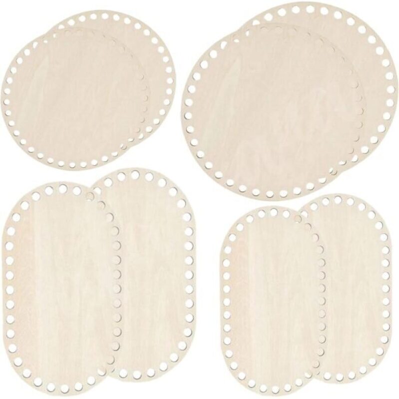 8pcs Wooden Basket Bottoms for Crocheting - Ideal for Thick Yarn & DIY Knitting