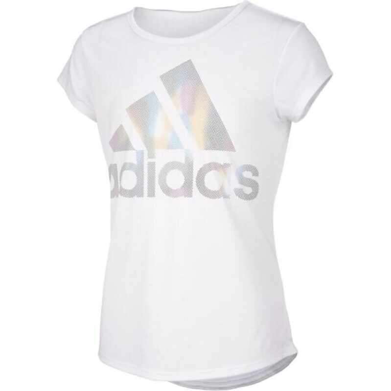 adidas Girls' Short-Sleeve Rainbow Crew Tee, White, Large, Plus Size -43%