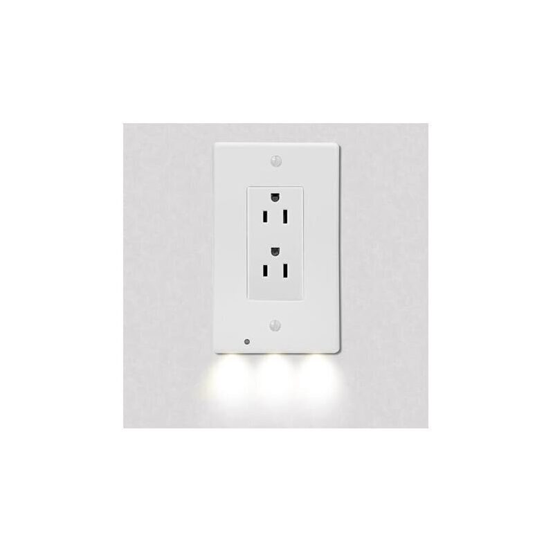 BH 5-Pack Outlet Cover with Built-In LED Night Light Squared