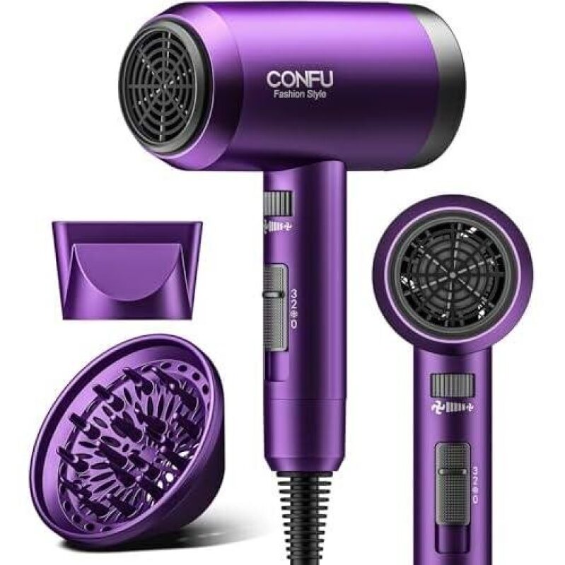 Powerful 1600W Negative Ion Hair Dryer with Fast Drying Technology - 39% Off