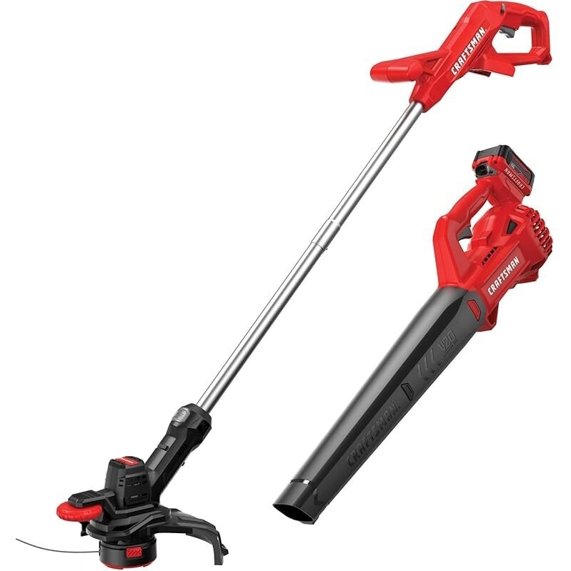 Craftsman V20 Cordless String Trimmer/Edger & Leaf Blower Combo - Dual Utility Tool