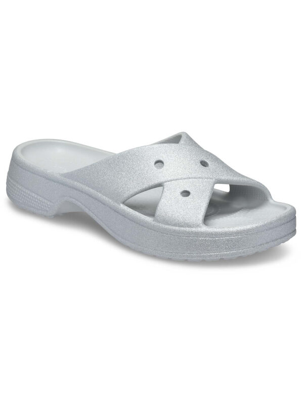 Crocs Womens Classic Glitter Cross Strap Sandal - Sparkling Comfort