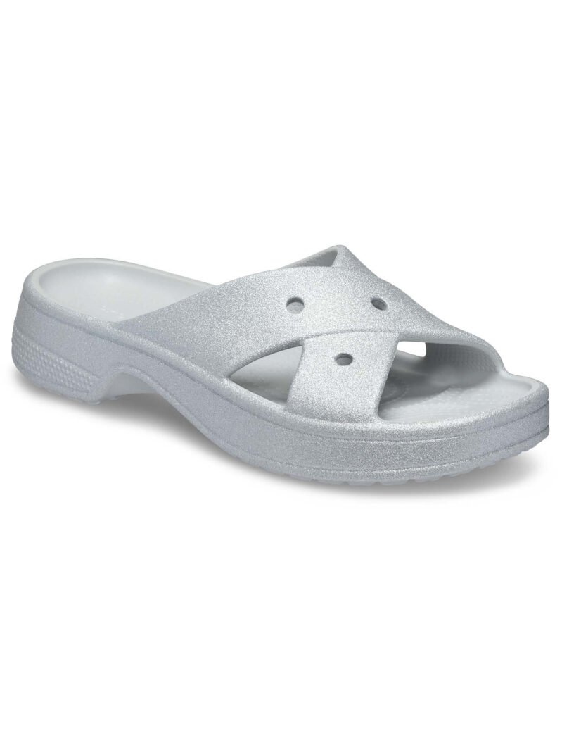 Crocs Womens Classic Glitter Cross Strap Sandal - Sparkling Comfort