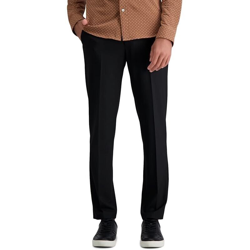 Haggar Mens JMH 4-Way Stretch Slim Fit Flat Front Dress Pant