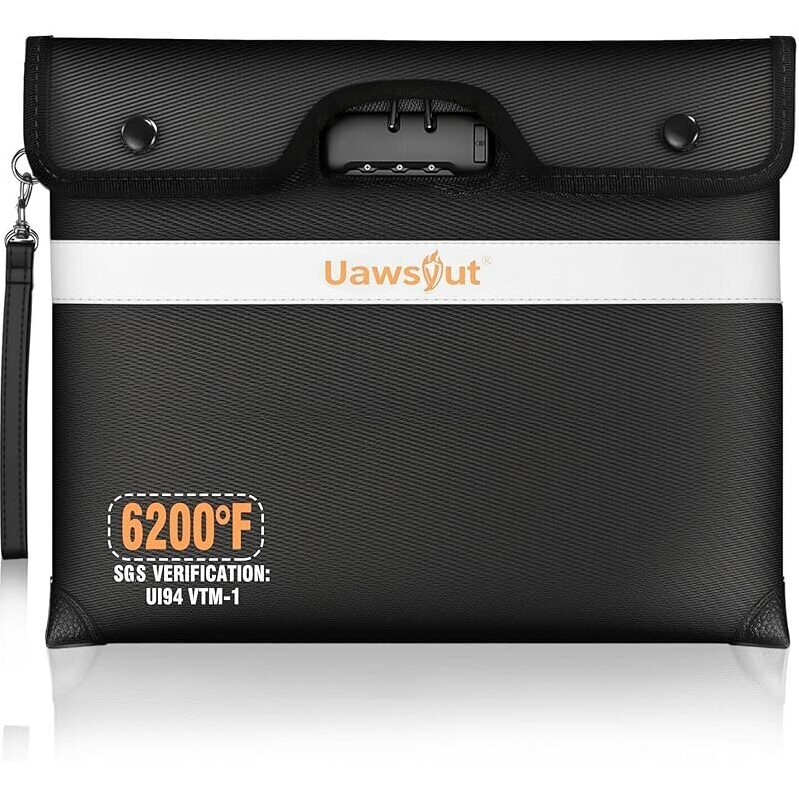 Fireproof Document Bag with Lock - Uawsyut