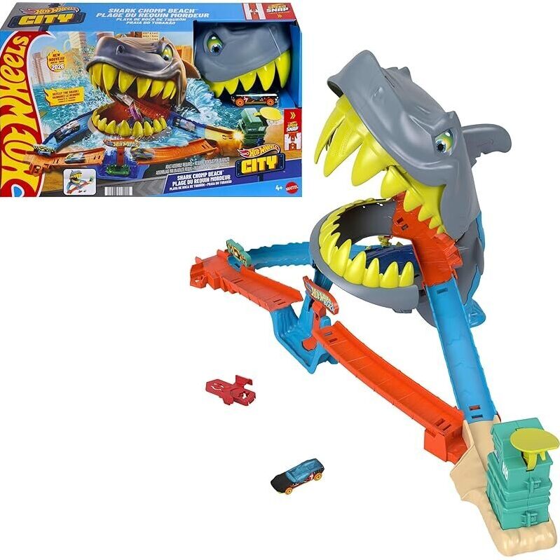 Hot Wheels City Shark Chomp Beach Playset: Ultimate Shark Adventure