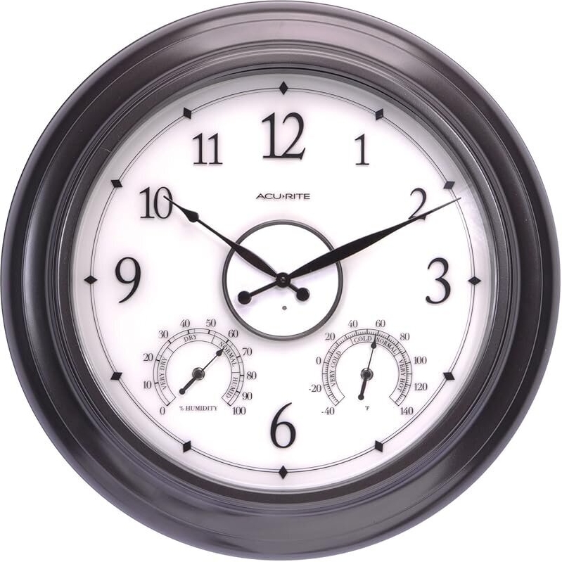AcuRite 75133M LED Illuminated Outdoor Clock - 24-inch