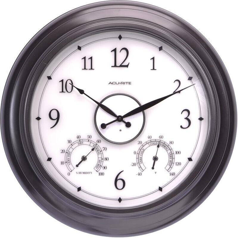AcuRite 75133M LED Illuminated Outdoor Clock - 24-inch