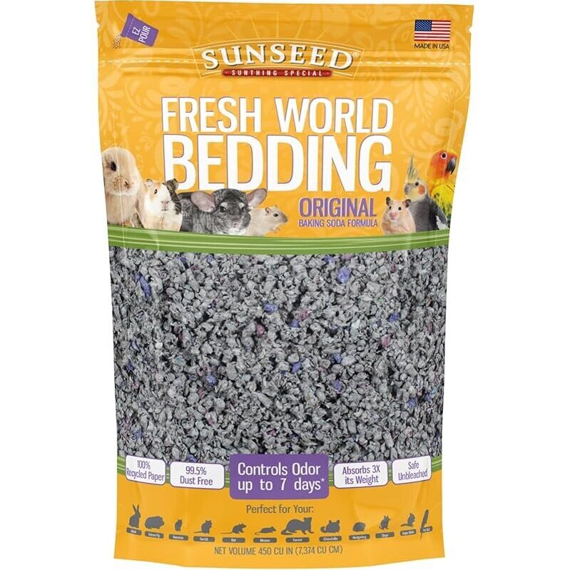 Sunseed Fresh World Bedding for Small Animals - Eco-Friendly, Odor Control