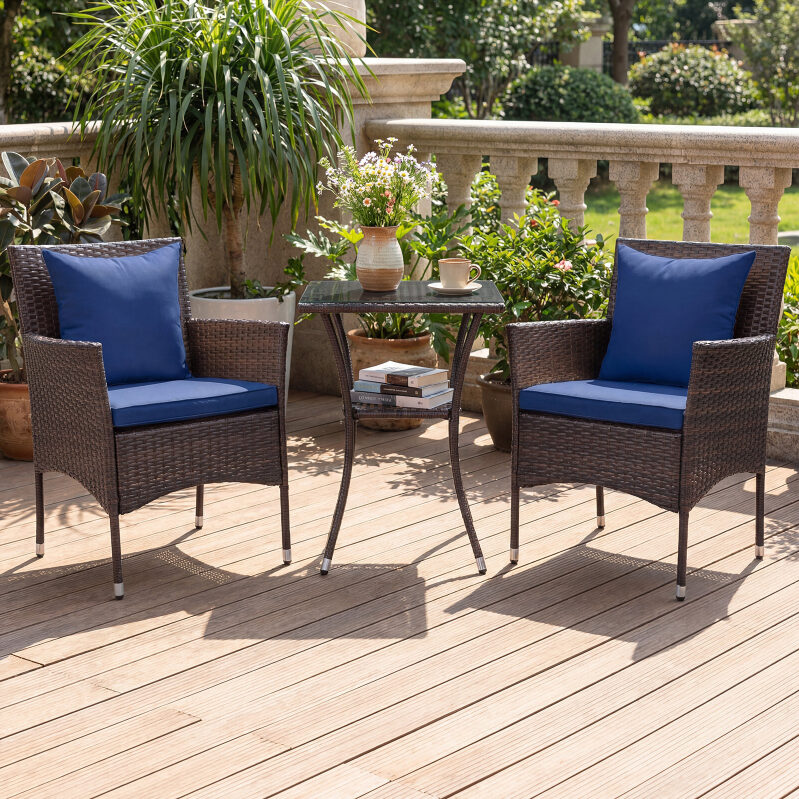 Elevate Your Patio with Costway's 3PCS Wicker Bistro Set - Perfect for Outdoor Relaxation