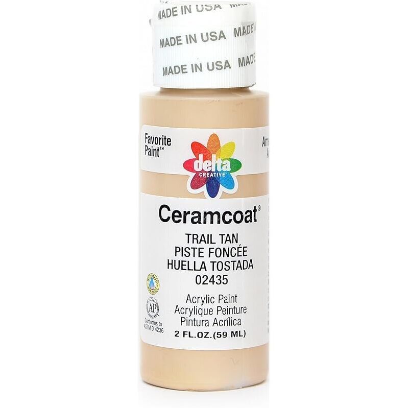 Delta Creative Ceramcoat Acrylic Paint 2oz Trail Tan - Perfect for Craft Projects
