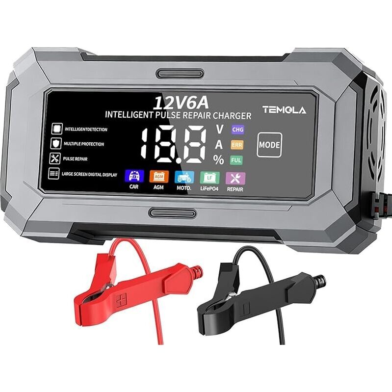 12V 6A Car Battery Charger - Automatic Trickle Charger