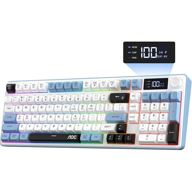 AOC GK210 Wireless RGB Gaming Keyboard with Display & Knob