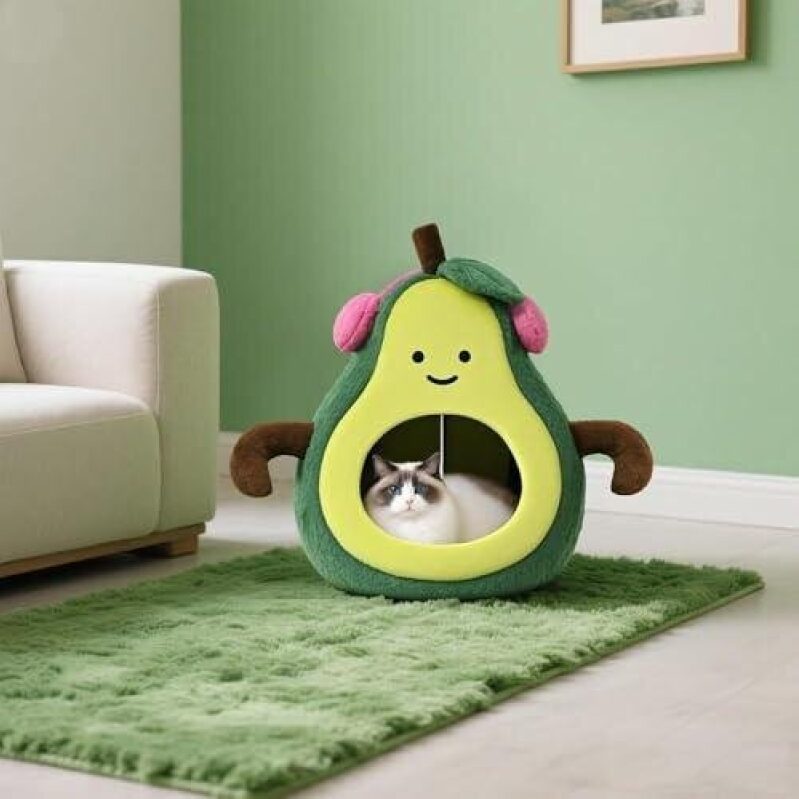 Affordable Avocado-Shaped Cat Bed for Small Pets