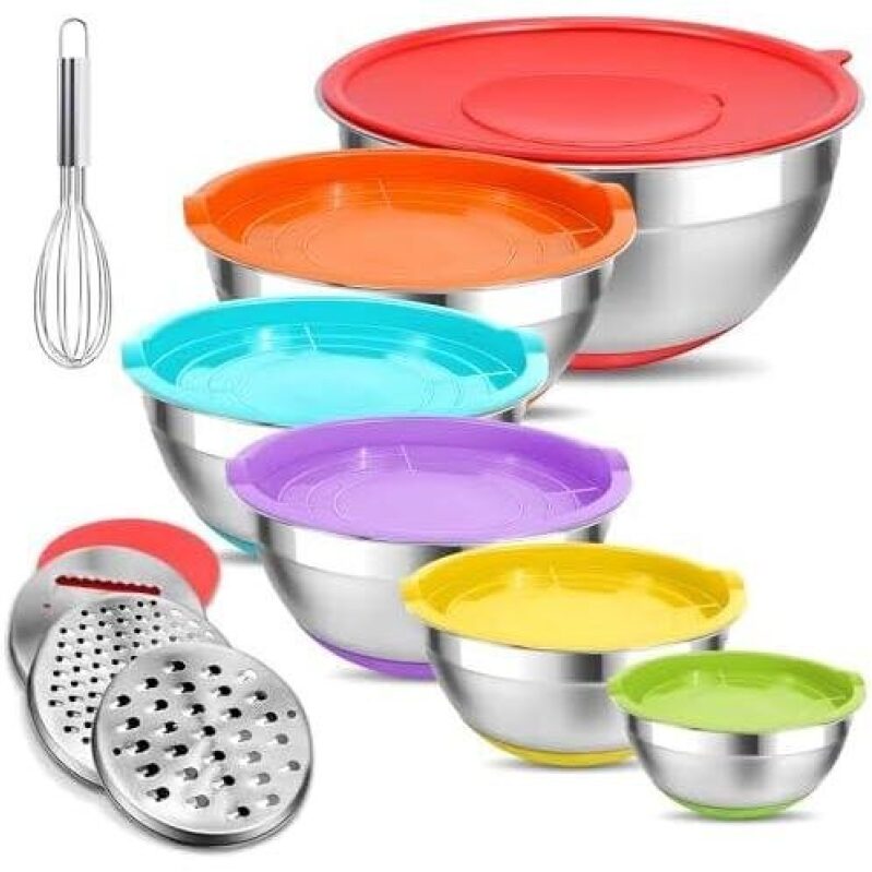 10-Piece Stainless Steel Mixing Bowls with Lids - 40% Off