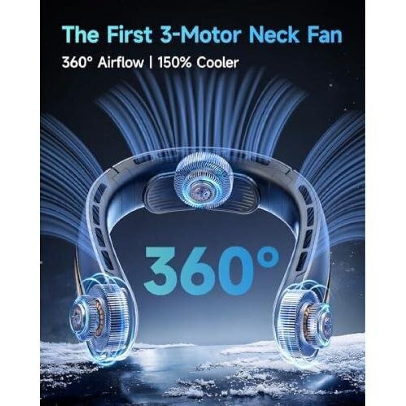 Portable Neck Fan with 360° Airflow - 5200mAh Battery