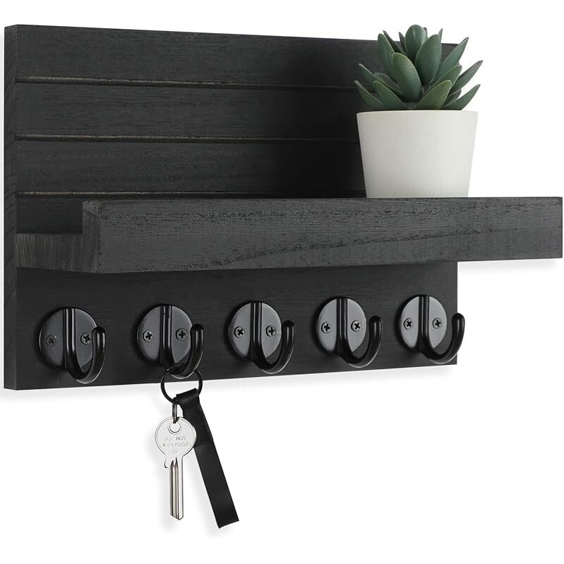 Lwenki Decorative Key and Mail Holder with Shelf - Organize Your Entryway