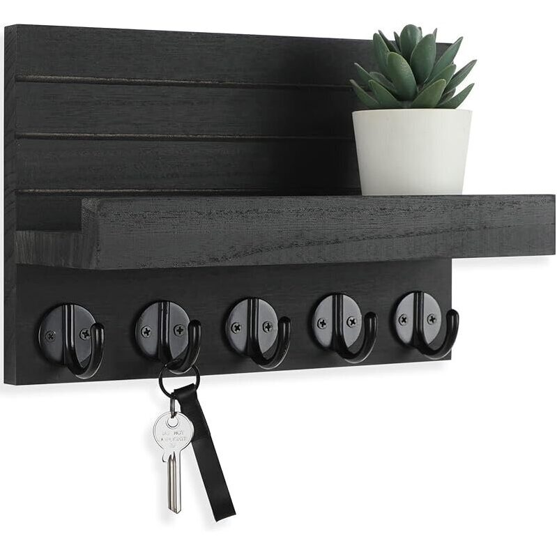 Lwenki Decorative Key and Mail Holder with Shelf - Organize Your Entryway