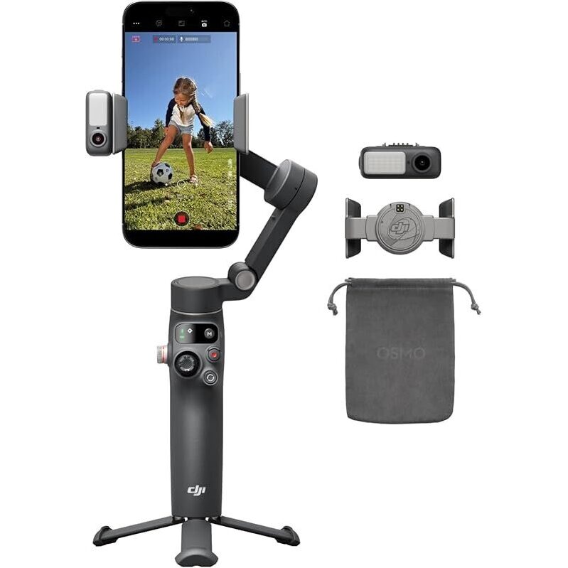 DJI Osmo Mobile 8 Gimbal Stabilizer - Native Tracking, Audio, and Lighting