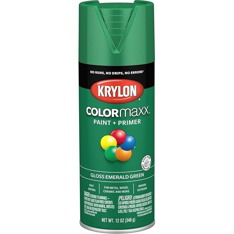 Krylon COLORmaxx Spray Paint and Primer Emerald Green - Premium Coverage