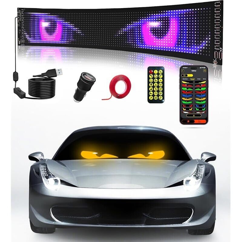 Customizable LED Devil Eyes Windshield Light with APP & Remote Control