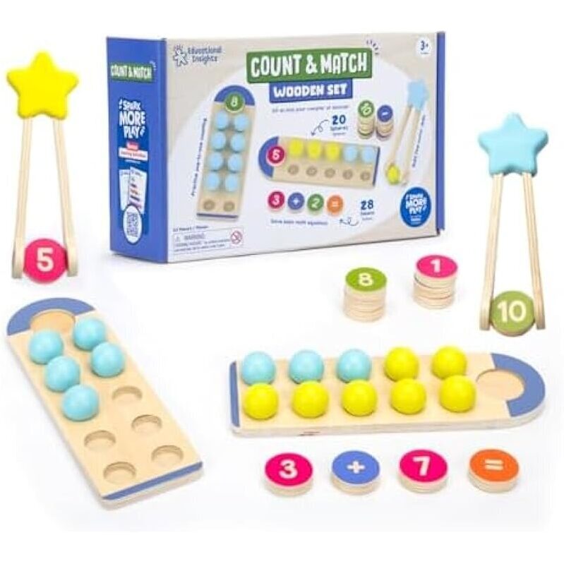 Montessori Insights Count & Match Wooden Set - Perfect Math Tool for Kids