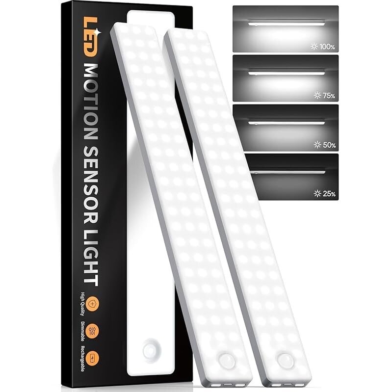 2-Pack Motion Sensor Under Cabinet Light - Bright, Efficient, and Easy-to-Install