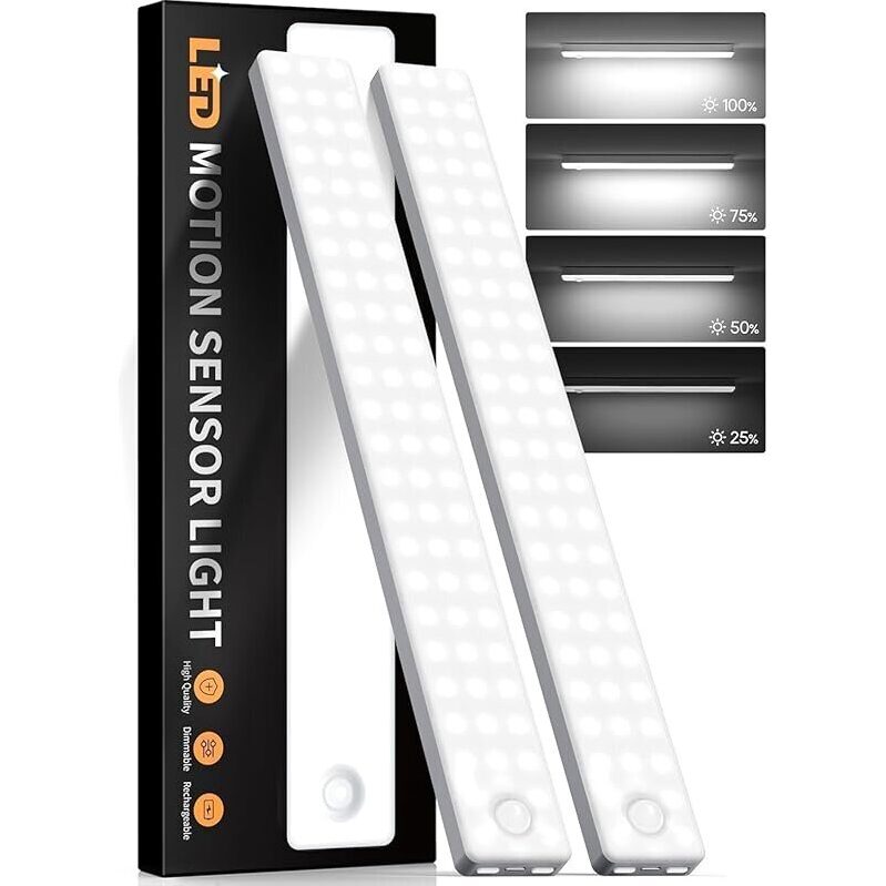 2-Pack Motion Sensor Under Cabinet Light - Bright, Efficient, and Easy-to-Install